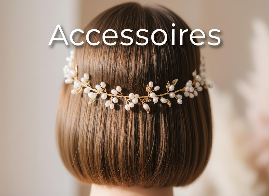 Accessoire de mariage délicat posé sur un carré court texturé