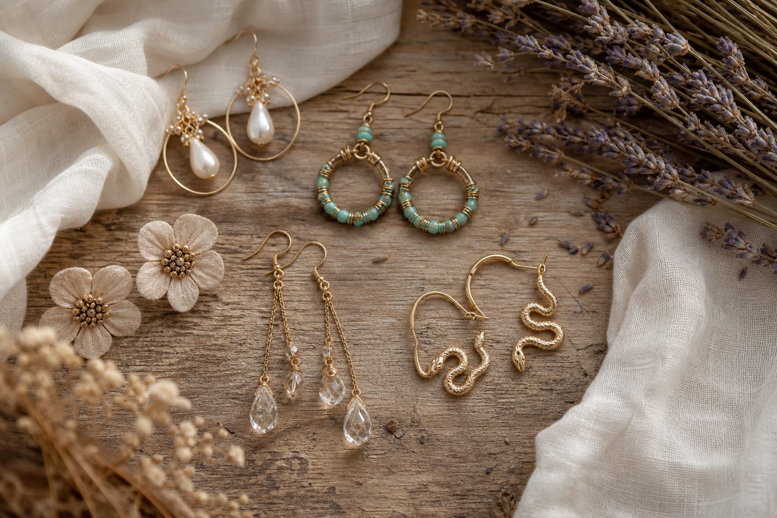 Disposition à plat de diverses boucles d